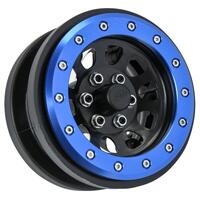 PROLINE STEELIES BLUE/BLACK 2.9IN STAMPED STEEL DUAL OFFSET WHEELS FOR AXIAL SCX6