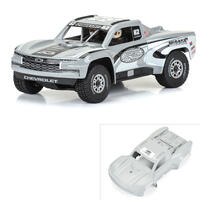Proline Pre-Cut 2019 Chevy Silverado Grey Tough-Colour Trophy Truck Body, Arrma Mojave Grom