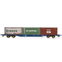 Hornby Kfa Container Wagon With 2 X 20' Containers & 1 X 20' Tanktainer - Era 11
