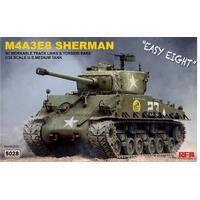 RYEFIELD 1/35 SHERMAN M4A3E8 W/WORKABLE TRACK LINKS PLASTIC MODEL KIT
