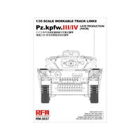 RYEFIELD 1/35 WORKABLE TRACK LINKS FOR PZ.III/IV.LATE PRODUCTION (40CM) PLASTIC MODEL KIT
