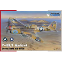 SPECIAL HOBBY 1/72 P-40F/L WARHAWK 'DESERT HAWKS WITH MERLIN' PLASTIC MODEL KIT *AUST DECALS*