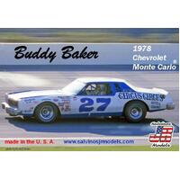 Salvinos J R Bbmc1978O 1/25 Buddy Baker 27 1978 Chevrolet Monte Carlo Plastic Model Kit