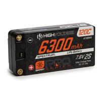 SPEKTRUM 6300MAH 2S 7.6V 120C SMART PRO RACE HV LIPO BATTERY WITH 5MM BULLETS