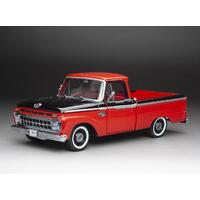 Sun Star 1/18 1965 Ford F-100 Custom Cab Pickup - Rangoon Red / Black