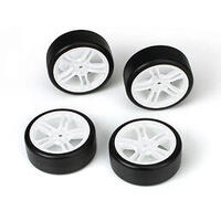 E4D MOUNTED DRIFT TYRE & RIM WHITE RIM