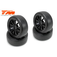 1/10 TOURING MOUNTED RUBBER (4PCE BLK)