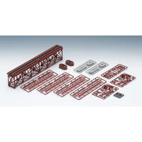 Tomix N Single Truss Iron Bridge 280Mm Red W/Bridge Support (2)