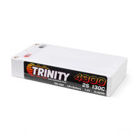 Trinity Racing 4300Mah 2S 7.4V 130C Shorty Lipo Battery With 5Mm Bullet Connectors
