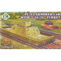 UM-MT 1/72 PL-43 ARMORED CAR WITH T-34/76 TURRET PLASTIC MODEL KIT
