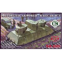 UM-MT 1/72 MOTORIZED ARMORED RAILCAR D-3 PLASTIC MODEL KIT