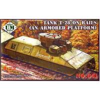 UM-MT 1/72 T-28 ON RAILS (AN ARMORED PLATFORM) PLASTIC MODEL KIT