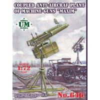 UM-MT 1/72 COUPLED A-A PLANT OF MACHINE GUNS "MAXIM" PLASTIC MODEL KIT