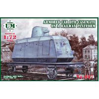 UM-MT 1/72 ARMORED CAR DTR-CASEMATE ON A RAILWAY PLATFORM PLASTIC MODEL KIT