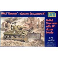 UNIMODELS 1/72 TANK M4?2 WITH M1 DOZER BLADE PLASTIC MODEL KIT