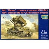 UNIMODELS 1/72 TANK M4?1 WITH M17/4.5INCH ROCKET LAUNCHER PLASTIC MODEL KIT
