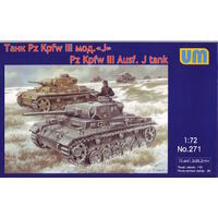 UNIMODELS 1/72 TANK PANZERIII AUSF J PLASTIC MODEL KIT
