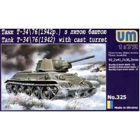 UNIMODELS 1/72 WWII MEDIUM TANK T-34/76 (MODEL 1942 ) WITH CAST TURRET PLASTIC MODEL KIT