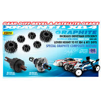 XRAY GRAPHITE GEAR DIFF BEVEL & SATELLITE GEARS 2+4 - LOWER - XY304932