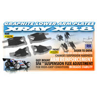 XRAY XB8 GRAPHITE FRONT LOWER PLATE - XY352193