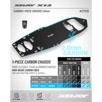 XRAY X12 CARBON 1-PIECE CHASSIS FOR FLOATING SERVO - 2.0MM