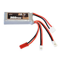 Billy RC 360mAh 2S 7.4V 35C LiPo Battery with JST, PH2.0, and MX2.0 Connectors