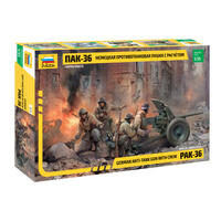 ZVEZDA 1/35 PAK 36 WITH CREW PLASTIC MODEL KIT