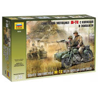 ZVEZDA 1/35 SOVIET WWII MOTORCYCLE M-72 PLASTIC MODEL KIT
