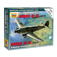 ZVEZDA 1/200 JUNKERS JU-52 TRANSPORT PLANE PLASTIC MODEL KIT