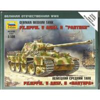 ZVEZDA 1/100 PZ.KPFW.V PANTHER AUSF.A PLASTIC MODEL KIT