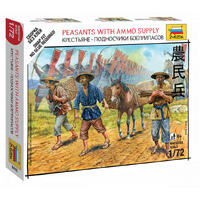 ZVEZDA 1/72 PEASANTS W/AMMO SUPPLY PLASTIC MODEL KIT