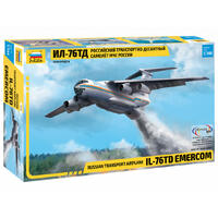 ZVEZDA 1/144 ILYUSHIN IL-76TD EMERCOM RUSSIAN TRANSPORT PLANE PLASTIC MODEL KIT