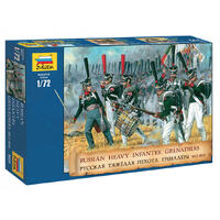 ZVEZDA 1/72 RUSSIAN HEAVY INFANTRY GRENADIERS 1812-1814 PLASTIC MODEL KIT